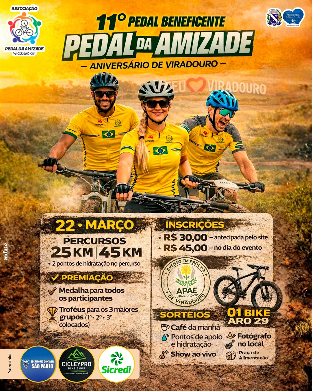 Cartaz 11º PEDAL BENEFICENTE – PEDAL DA AMIZADE